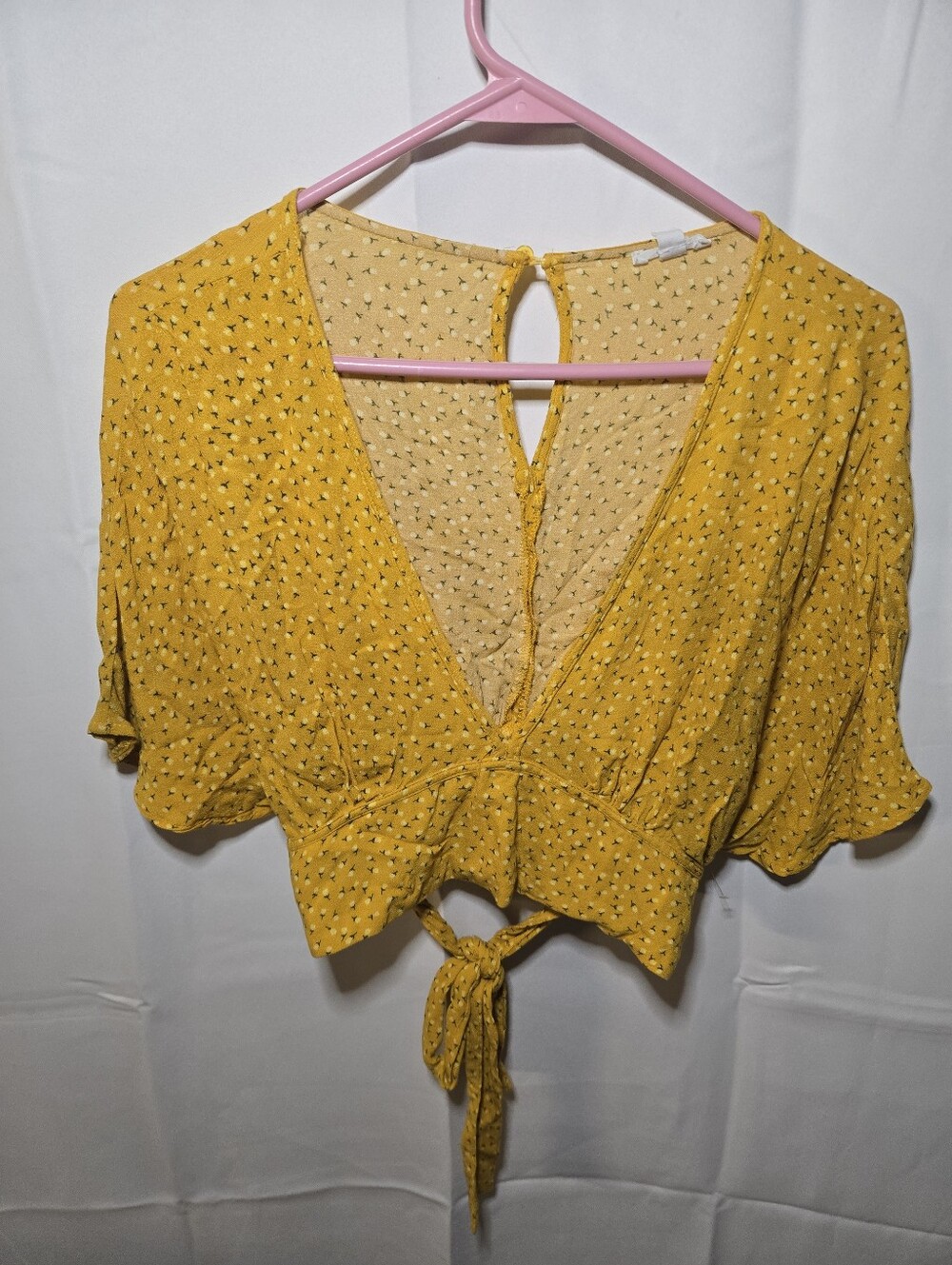 Ardene Mustard Yellow Floral Crop